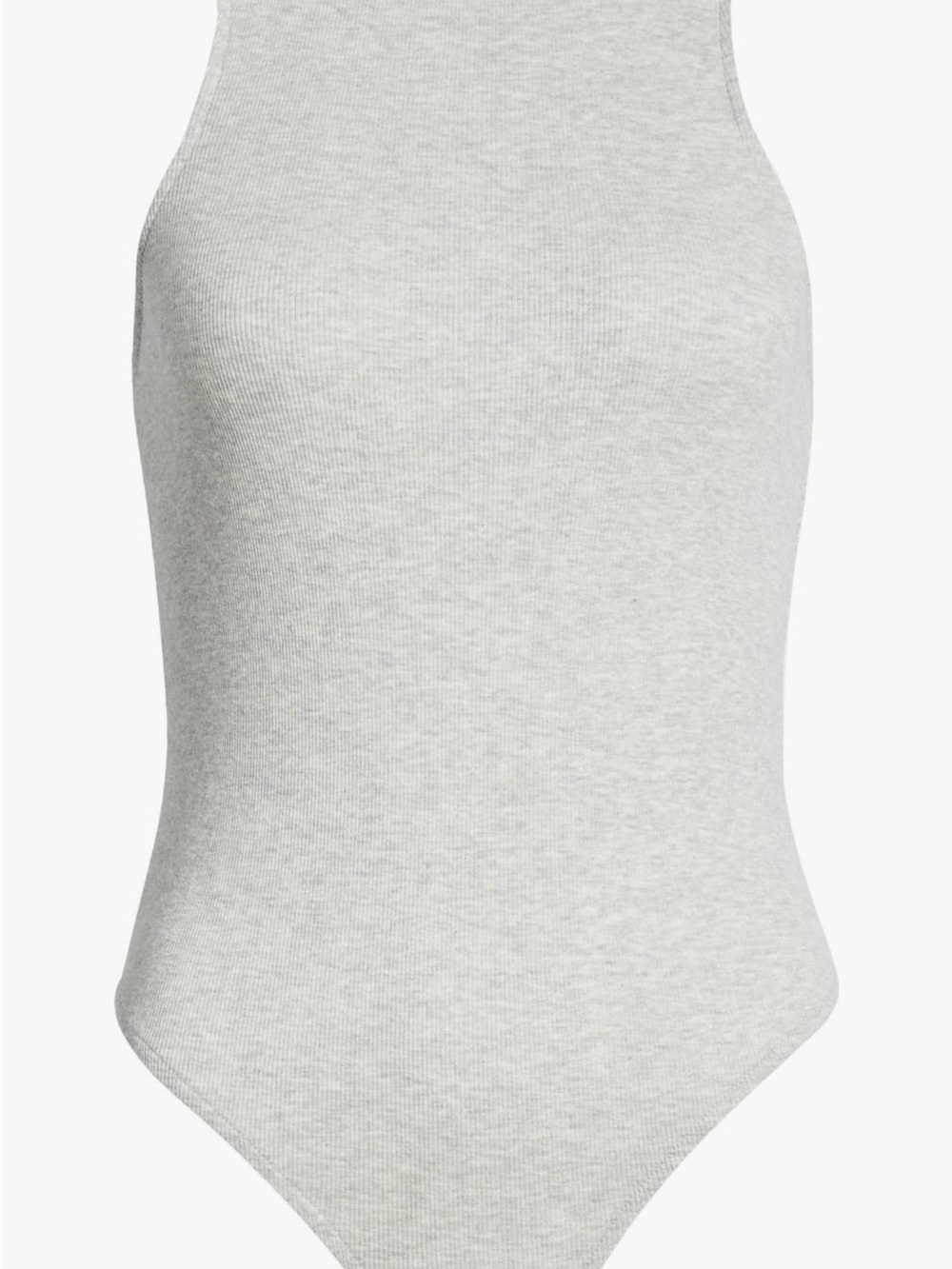 Open Edit Black Ribbed High-Neck Racerback Bodysuit - Picture 4 of 6